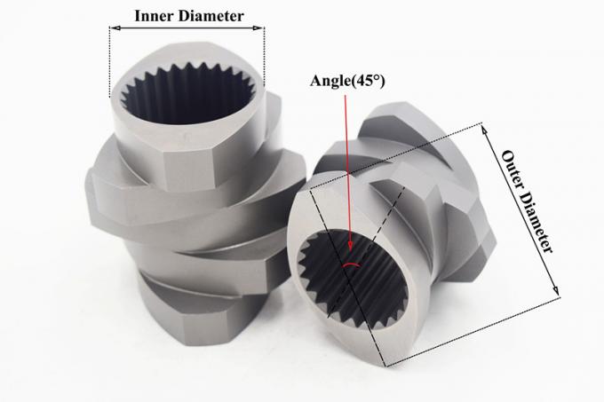 50.5mm Durchmesser-Zwillings-Extruder-Schrauben-Elemente, Schrauben-Element-Doppelschneckenextruder 